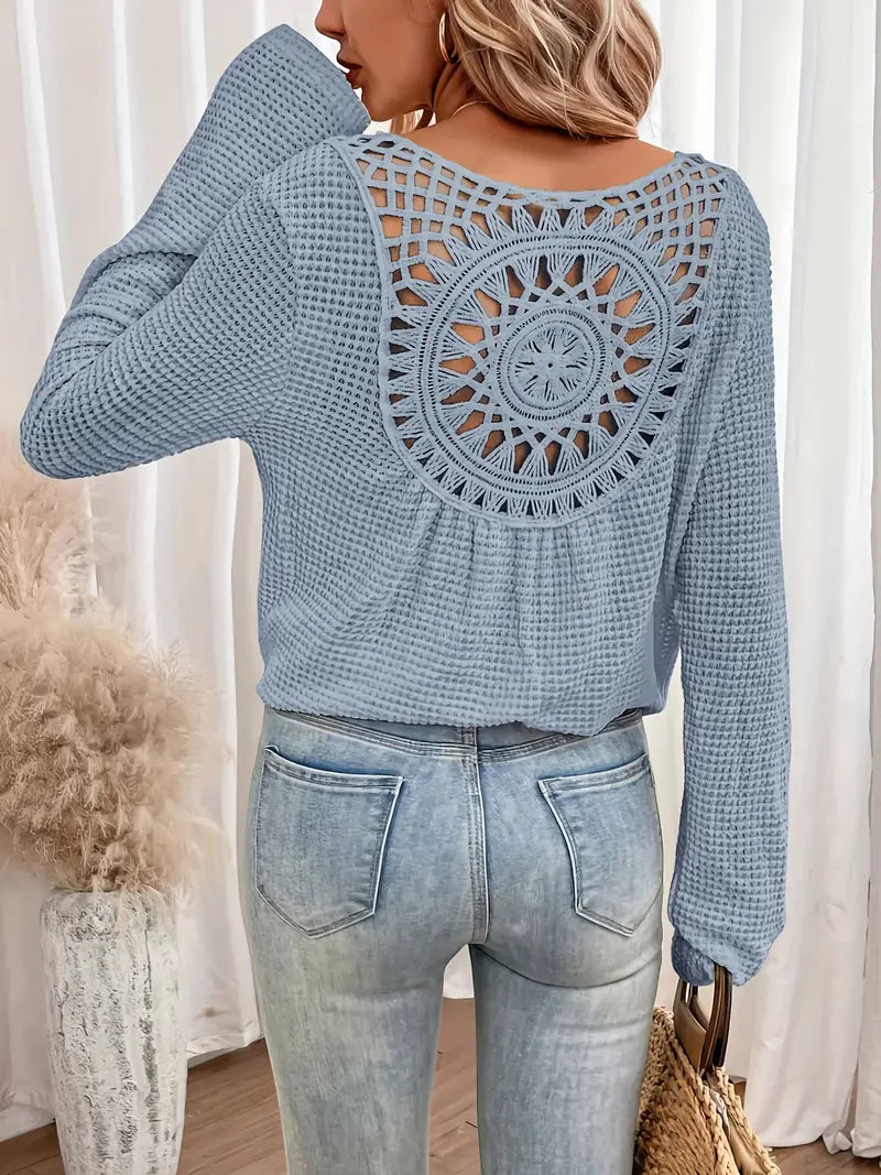 Women's casual boho blouse with a relaxed, flowy fit, perfect for everyday summer style.