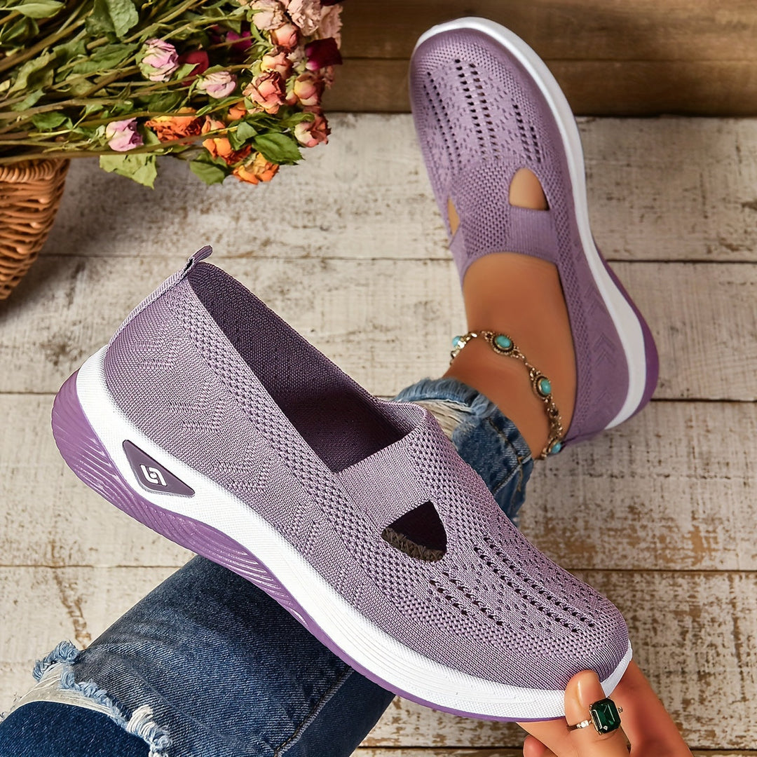 Stylish women's slip-on orthopedic shoes for heel spur relief, arch support, and casual wear.