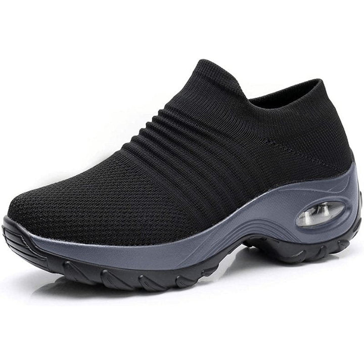 Women's orthopedic memory foam slip-on sneakers for all-day comfort and support.