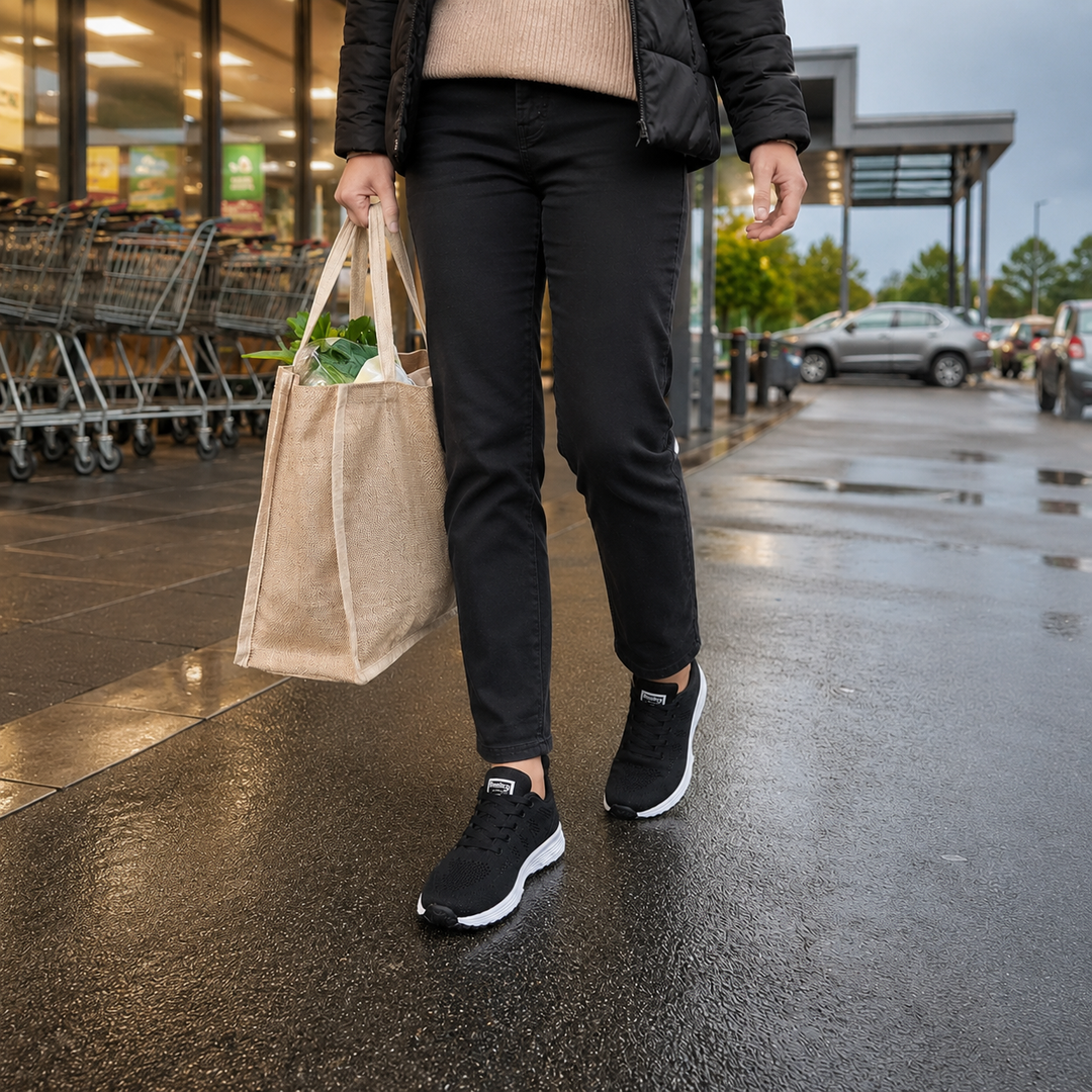 Comfortable women's orthopedic work shoes with slip-resistant soles, ideal for long shifts.