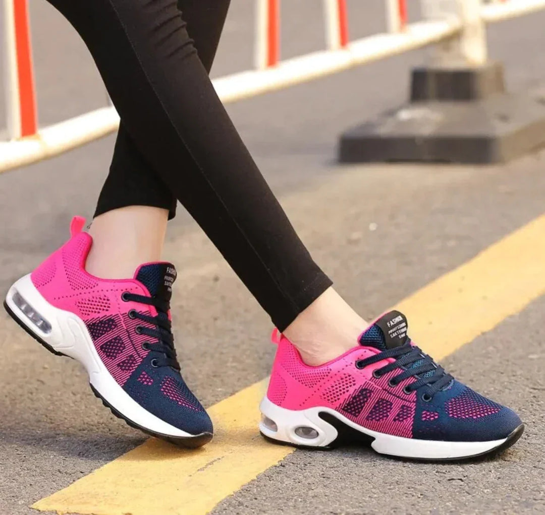 Full view of women's orthopedic casual sneakers, showcasing modern style, all-day comfort, and arch support.