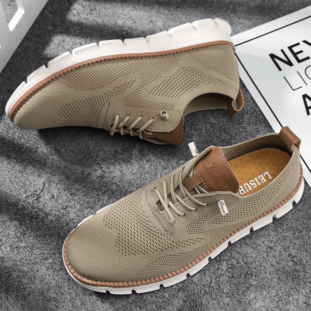 Athletic-style men's walking shoes, providing flexible support for daily activities.