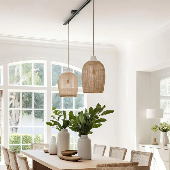 Iron pendant light rail, black finish. Adjustable and rotatable for dynamic ceiling lighting.