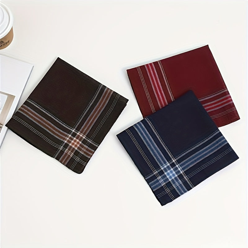 Checked pattern elegant cotton handkerchiefs set, soft, lightweight and stylish.