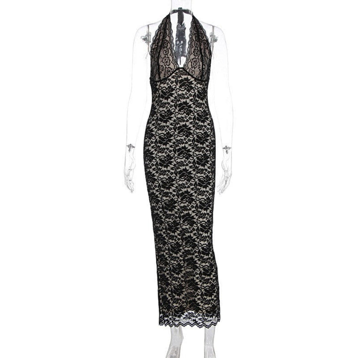 Stylish women's sleeveless cocktail dress with a graceful slit. A versatile and elegant choice for any party.