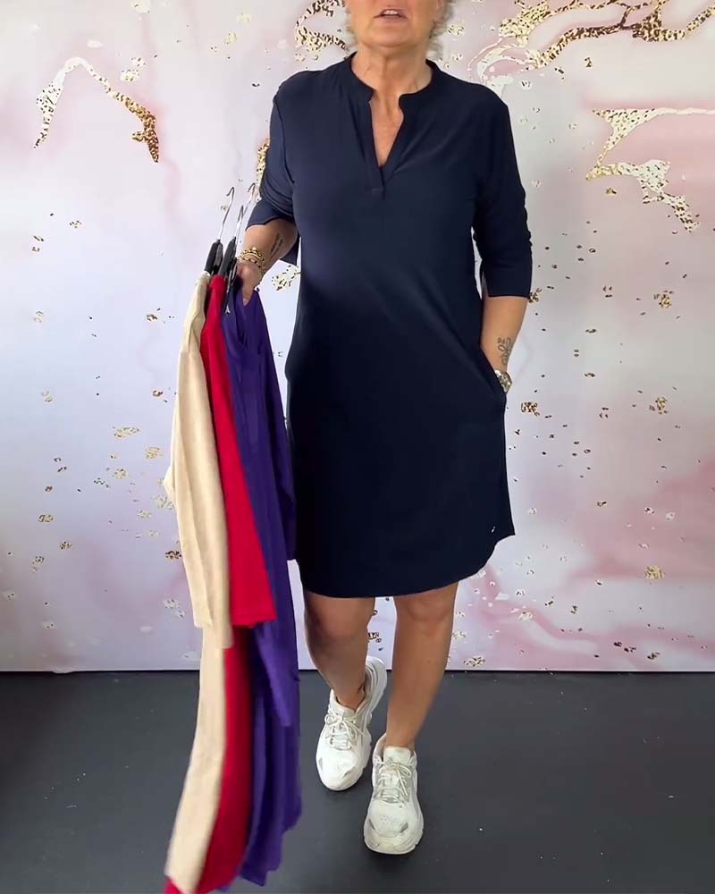 Women's Elegant V-Neck Dress