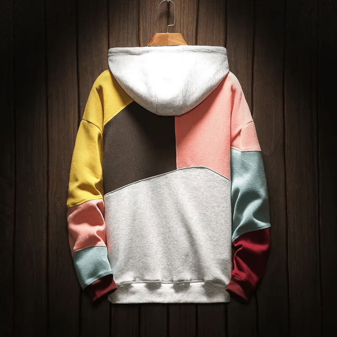 Soft fabric men's casual hoodie, a modern everyday pullover style for men.