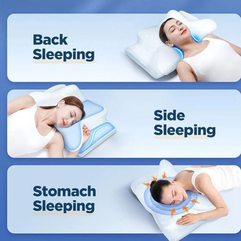Ergonomic pillow for adults, featuring anti-snoring memory foam for enhanced deep sleep.