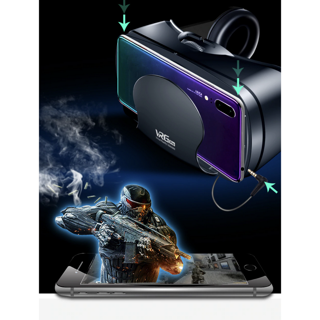 Tech accessory: Universal VR headset with adjustable lenses & integrated audio for a comfortable, immersive virtual world.