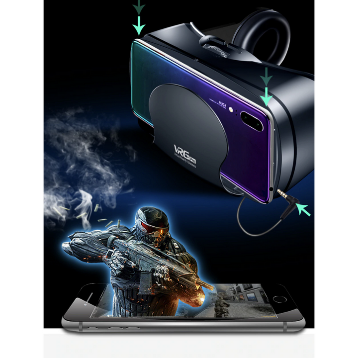 Tech accessory: Universal VR headset with adjustable lenses & integrated audio for a comfortable, immersive virtual world.