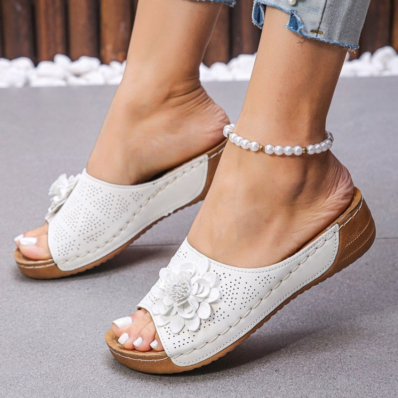 Women's Slip-On Wedge Sandals with Open Toe