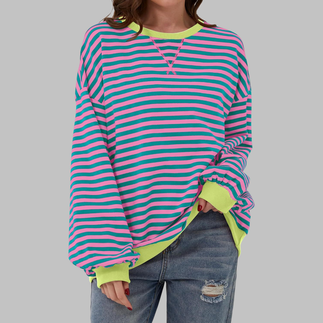 Women's Striped Oversized Sweatshirt