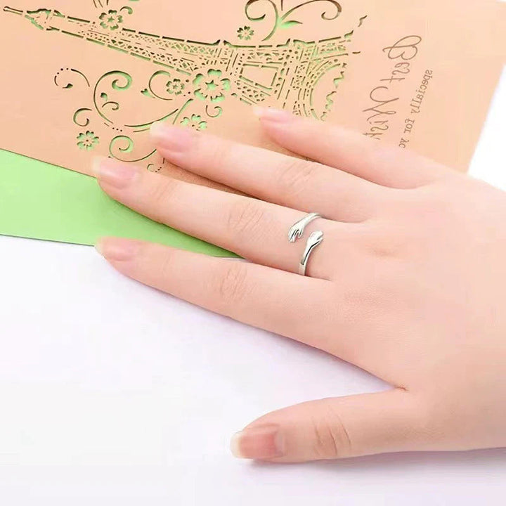 Modern adjustable hug ring, unisex design, a unique symbol of love & comfort, versatile.