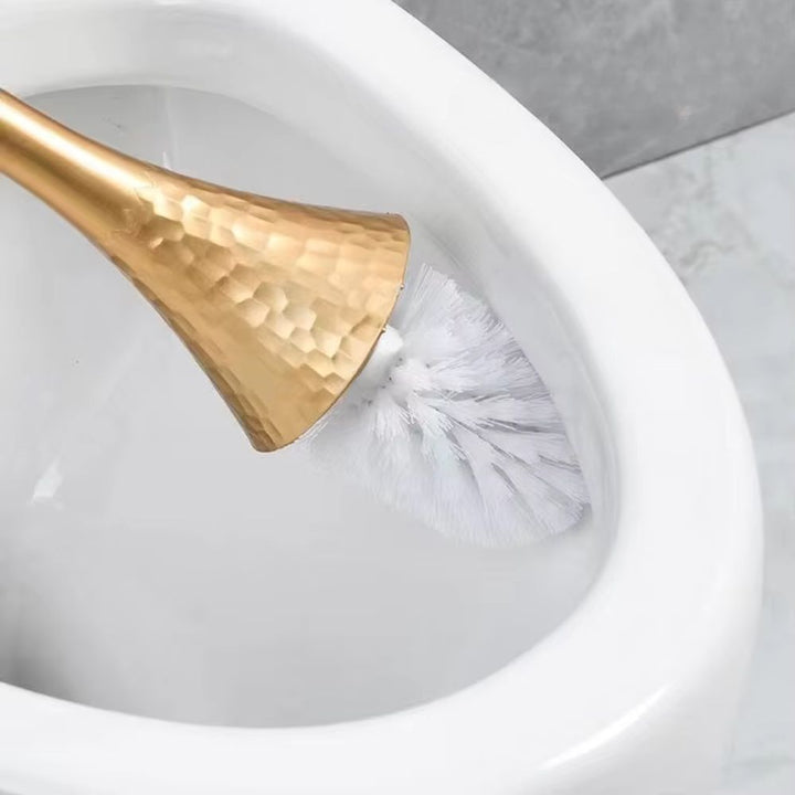 Designer toilet brush & holder set. Elevate your luxury bathroom with this modern, functional cleaning tool.