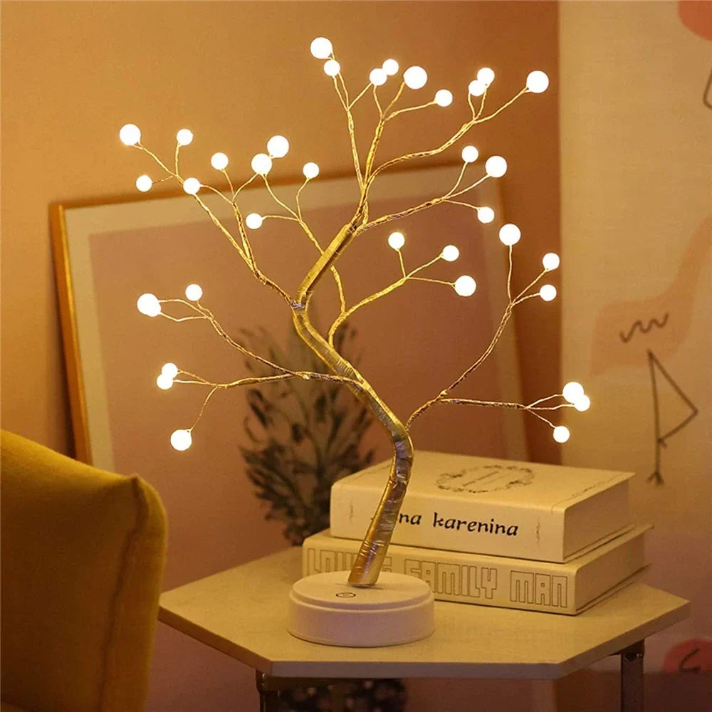 Fairy light tree LED lamp, a unique bonsai light perfect as a home decor gift idea.