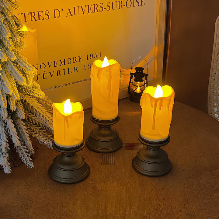 Nvroome safe LED candles for tabletop or event decor, offering a realistic, soft glow.
