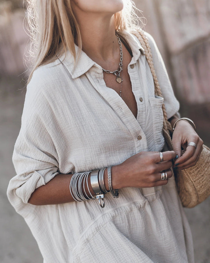 Chic Shirt Dress - Women's
