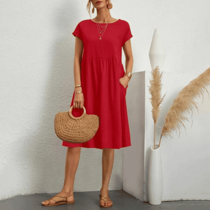 Stylish women's dress, comfortable for everyday wear, featuring tummy control and a flattering silhouette.