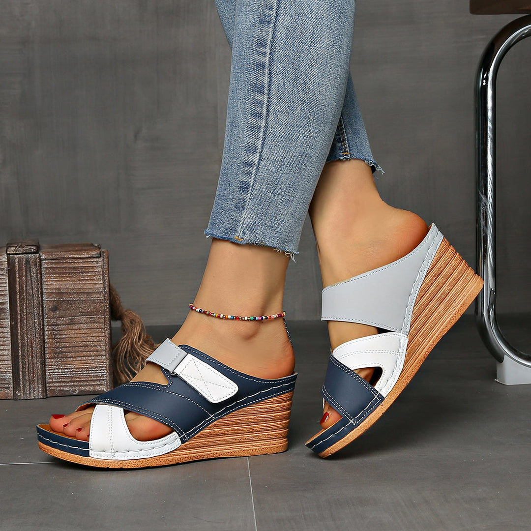 Women's Colorblock Wedge Slides