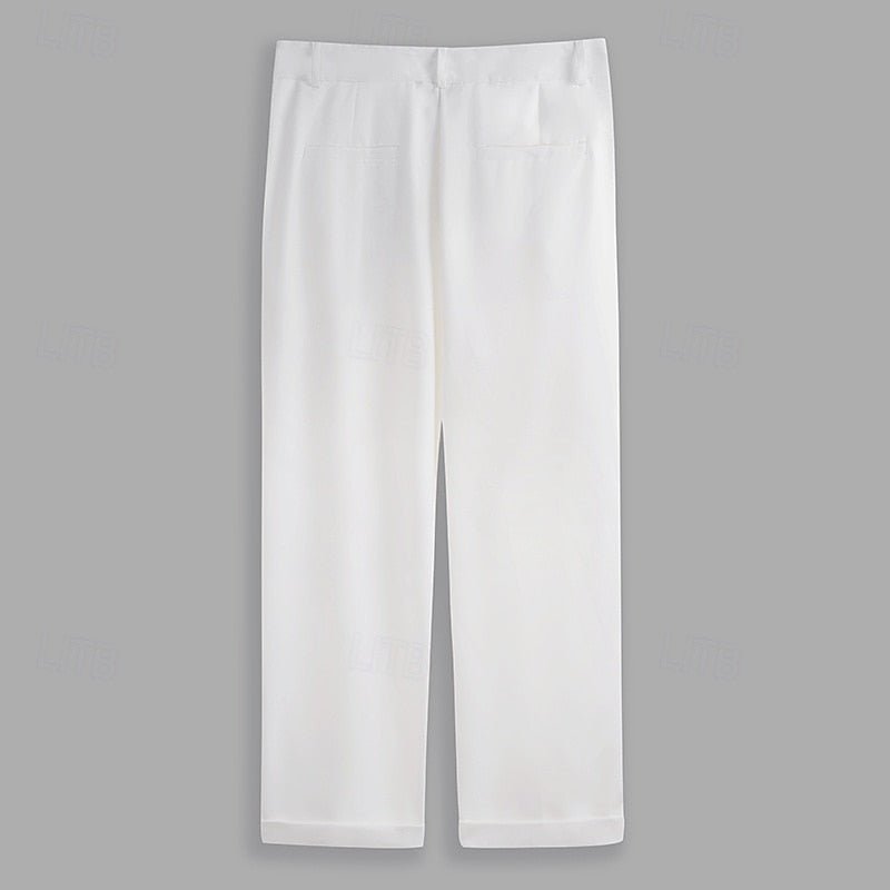 Elegant men's tailored straight-leg pants, essential for a sophisticated business or formal wardrobe.