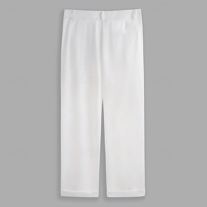 Elegant men's tailored straight-leg pants, essential for a sophisticated business or formal wardrobe.