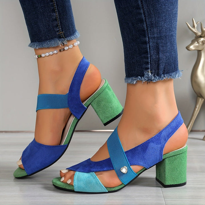 Chic open-toe block heels for women, combining fashion with orthopedic support & comfort.