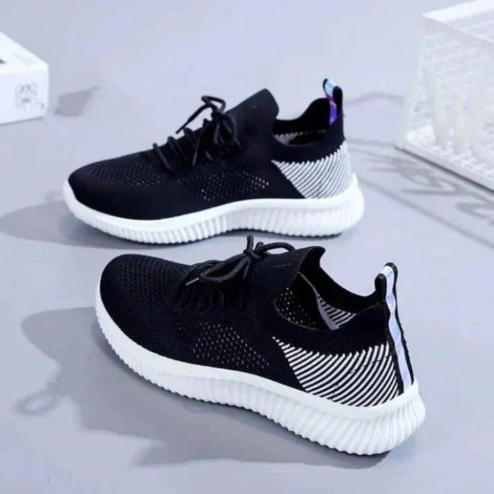 Comfortable women's orthopedic daily sneakers with foot support. Perfect breathable athletic footwear for sports & outdoor activities.