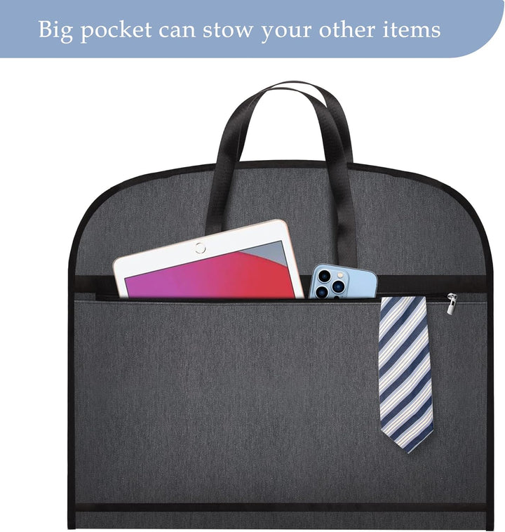 Wrinkle-free travel garment bag, waterproof & foldable. Perfect suit protector for business trips & storage.