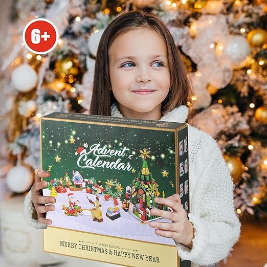 The ultimate holiday gift: Kids' Building Bricks Advent Calendar, promoting creative and educational construction.