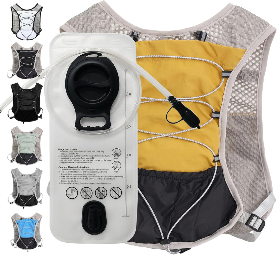 Breathable Dravien running vest with 2L water bladder, perfect for long-distance hydration.