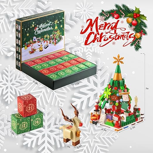 Educational Kids' Building Bricks Advent Calendar, a construction set boosting creativity during Christmas.