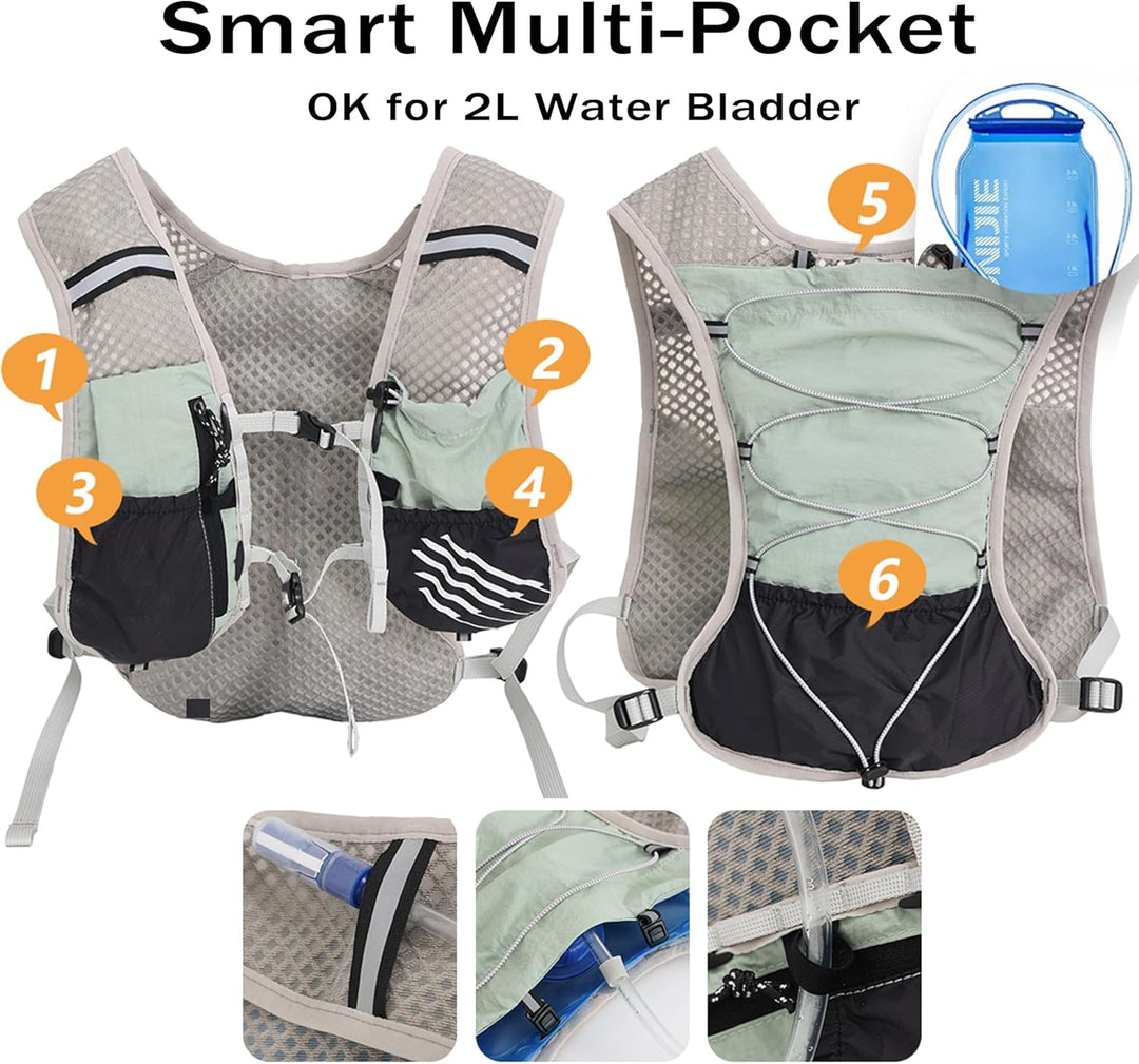 Ultra-light Dravien hydration vest, 2L water bladder, perfect for marathon & trail running.