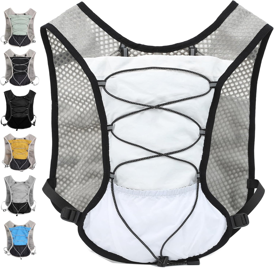 Hydration running vest, Dravien ultra-light design, includes 2L water bladder for marathons.