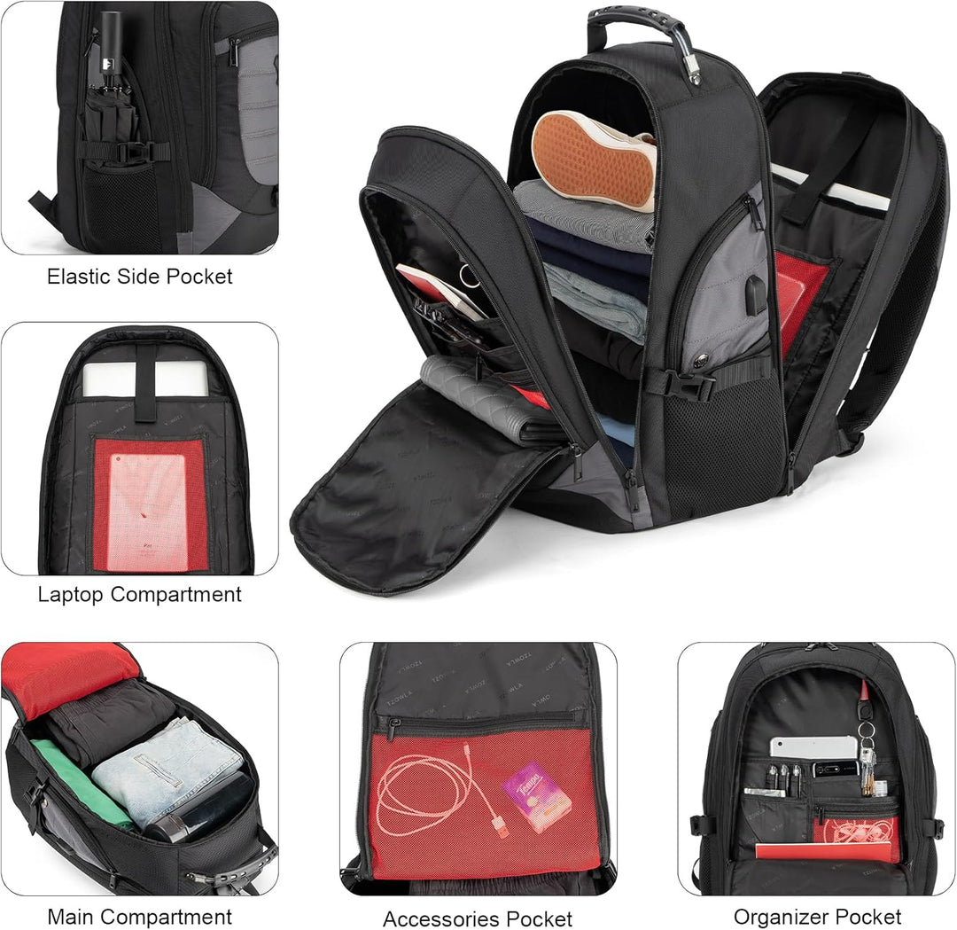 Spacious waterproof anti-theft commuter backpack for 17.3" laptops & travel, ideal for school & business.