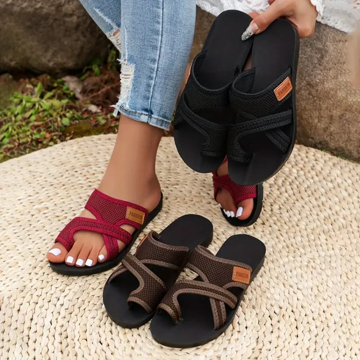 Fashionable orthopedic women's sandals, great for casual summer outings and foot comfort.