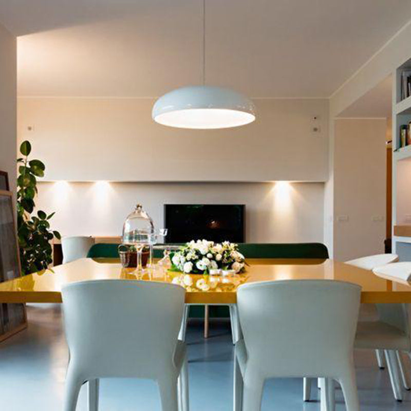 Dimmable modern LED pendant light, adjustable for ideal living room ambiance. Energy efficient.