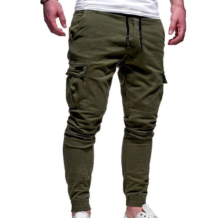 Comfortable men's stretch cargo pants, perfect for hiking, travel, or daily casual wear, blending style with flexibility.