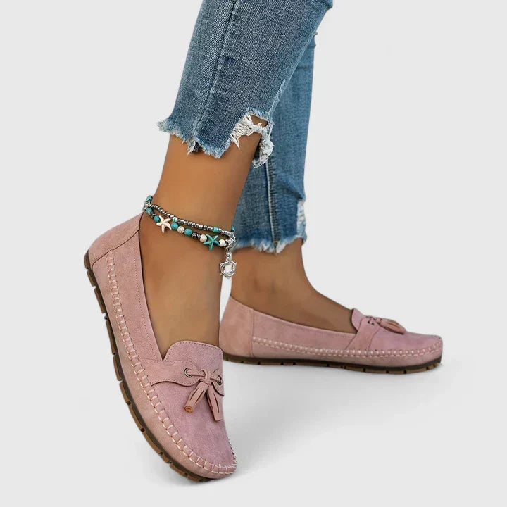 Women's Suede Bow Loafers