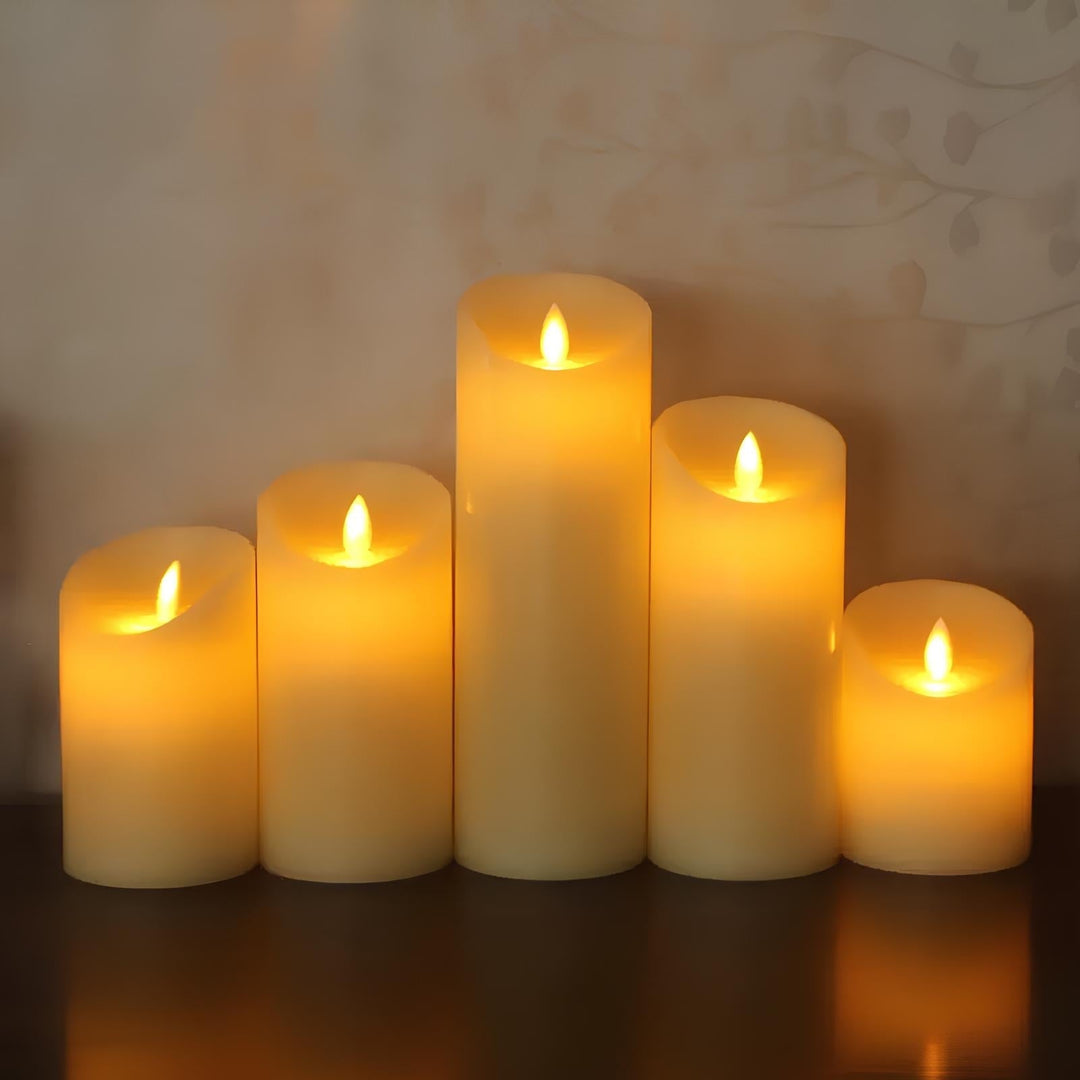 Nvroome decorative flameless LED candles, battery-operated for versatile & safe use anywhere.