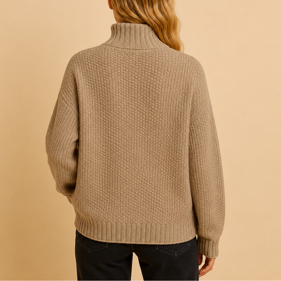 Elegant women's turtleneck sweater, perfect for formal wear or a chic fall outfit.