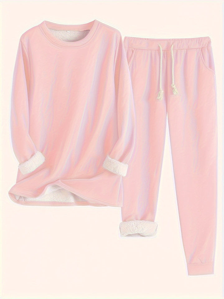 Grey women's comfortable two-piece outfit, a soft matching set for ultimate casual wear.
