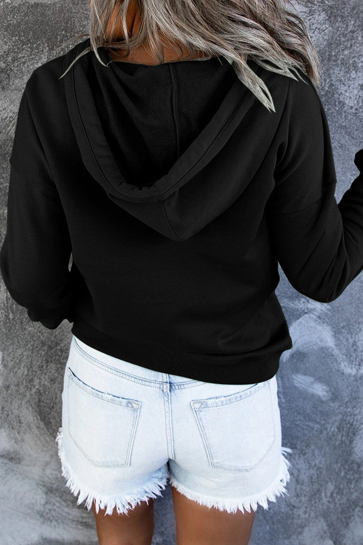 Women's everyday comfort hooded sweater, a stylish casual pullover. Relaxed fit.