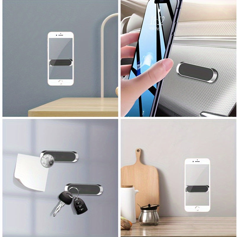Hands-free vehicle tech: magnetic car phone holder with minimalist design & strong grip.