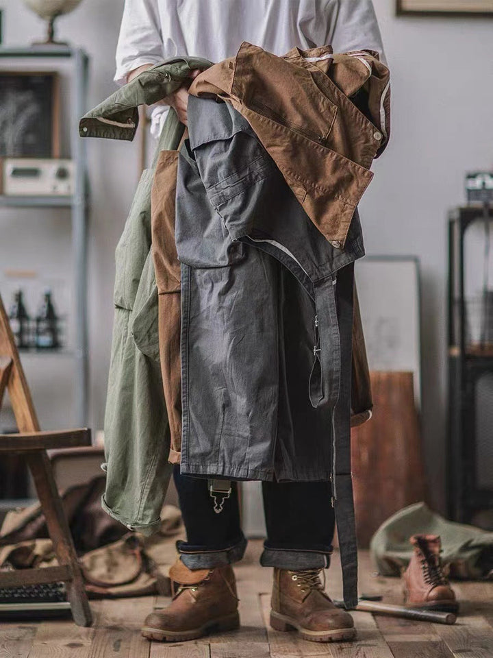 Men's cotton blend workwear overalls, combining durability with modern men's fashion.