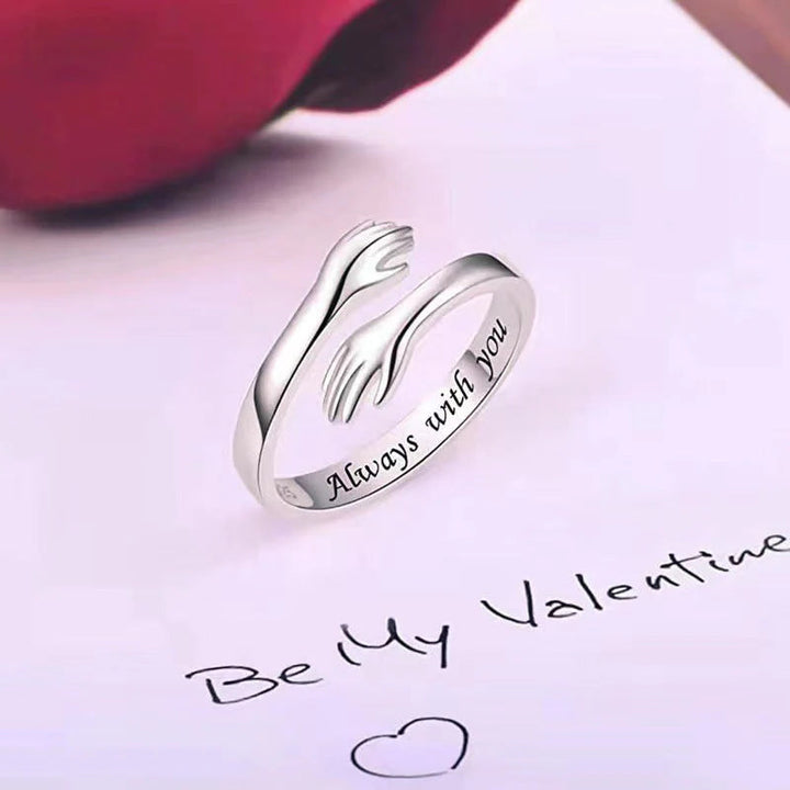 Elegant adjustable hug ring for him & her, a symbolic gift of connection and affection.