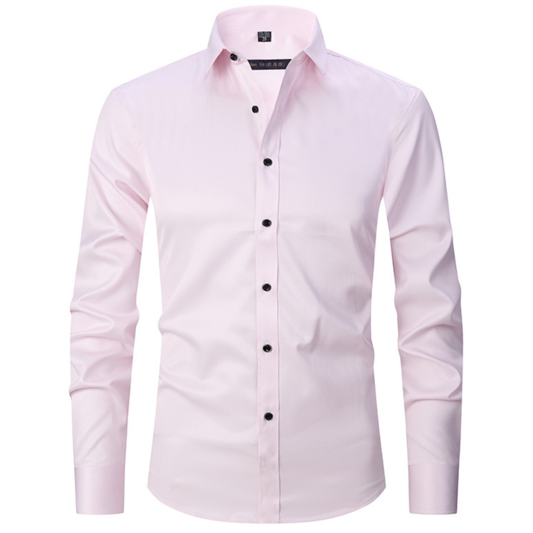Men's casual shirt, classic fit, long sleeve, suitable for work and daily wear.