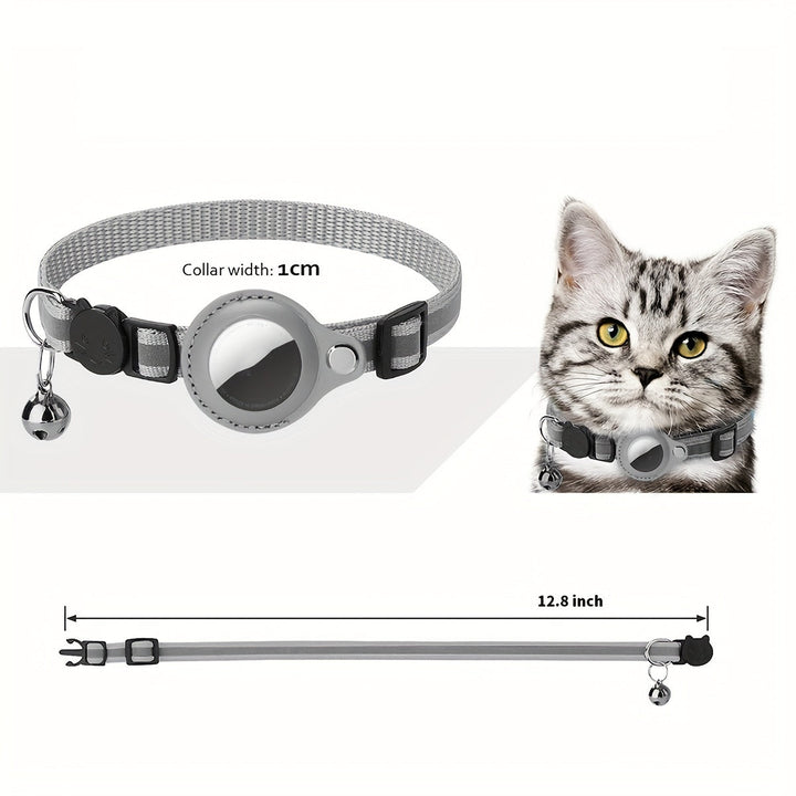 Durable reflective cat collar featuring a safety quick-release buckle & bell for maximum visibility.