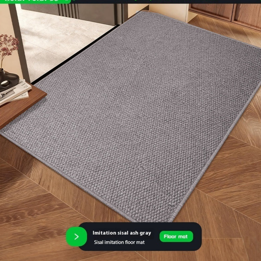 Beige modern cuttable luxury home floor mat. Soft rectangle area rug, perfect for living room or entrance.