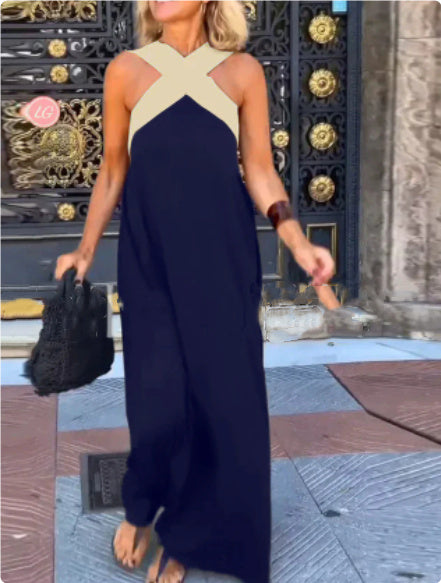 Women's Cross-Neck Maxi Dress
