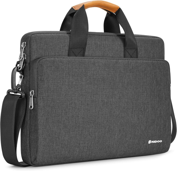 Unisex padded shoulder bag for laptops, offering water-resistant & 360° protection.